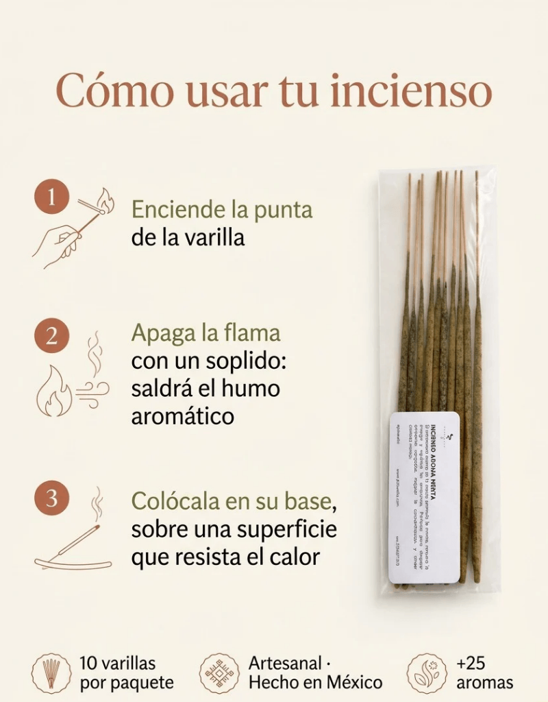 Incienso Varilla Artesanal — más de 25 Aromas · Meditación y Limpieza Energética
