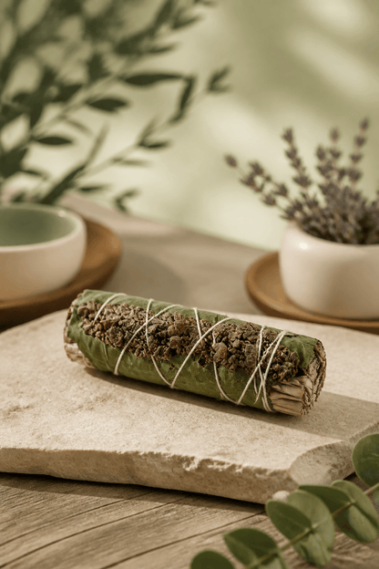 Sahumerio Artesanal — Limpieza Energética con Salvia, Eucalipto, Lavanda y Hierbas Naturales